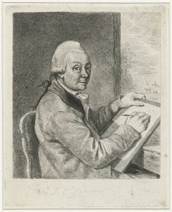 Porträt des Künstlers Johannes Janson, zeichnend
