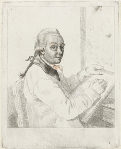 Porträt des Künstlers Johannes Janson, zeichnend von Louis Bernard Coclers