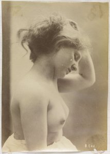 Studie eines weiblichen Akts, Büste von der Seite gesehen, das Haar hochhaltend von Louis Bonnard