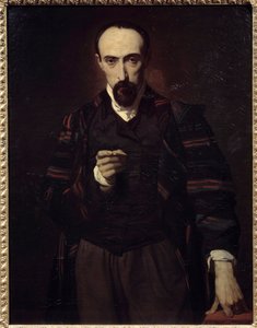 Porträt von Achille Deveria (1800-1857), Maler und Graveur von Louis Boulanger