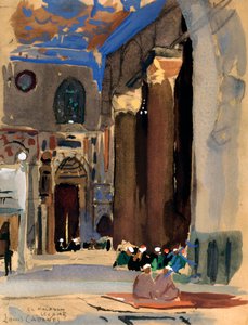 Innenraum der Sultan-Kalaoun-Moschee, Kairo, Ägypten, 1928 von Louis Cabanes