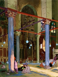 Innenraum der al-Muayyad-Moschee, Kairo, Ägypten, 1928 von Louis Cabanes
