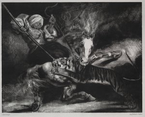 Ein Angriff durch einen Tiger von Louis Candide Boulanger