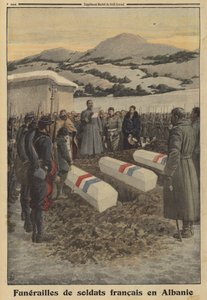 Begräbnis französischer Soldaten, die in Albanien während des Rückzugs aus Serbien starben, Erster Weltkrieg