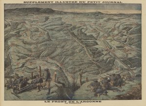 Panoramablick auf den Argonner Waldsektor der Westfront, Erster Weltkrieg