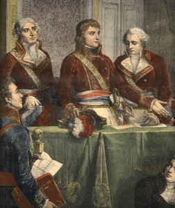 Einsetzung des Staatsrates im Palais du Petit Luxembourg am 25. Dezember 1799 (Gravur) von Louis Charles Auguste Couder