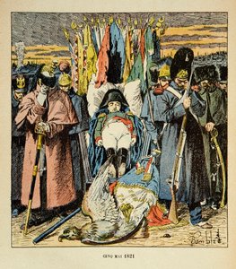 Illustration aus dem Buch „The Memorial of Saint Helene“ von Graf Emmanuel de Las Cases: Allegorie, die Armee erweist dem Kaiser nach seinem Tod die Ehre von Louis Charles Bombled