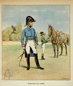 Illustration von Louis Bombled (1862-1927) aus dem Buch „Das Memorial von Saint Helena“ von Graf Emmanuel de Las Cases (1766-1842): Porträt eines Inspektors in Magazinen, Private Sammlung