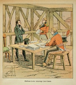 Illustration von Graf Emmanuel de Las Cases: Gouverneur Hudson Lowe befragt Las Cases