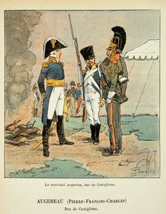Illustration von Louis Bombled (1862-1927) aus dem Buch „Das Memorial von St. Helena“ von Graf Emmanuel de Las Cases (1766-1842): Marschall Pierre Augereau (1757-1816), Herzog von Castiglione