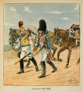 Illustration aus dem Buch „The Memorial of Saint Helene“ von Graf Emmanuel de Las Cases: Karabiniers (1806 - 1812)