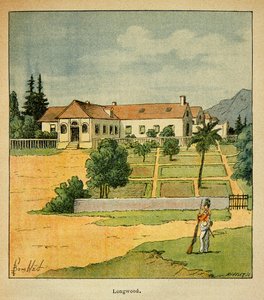 Ansicht von Longwood auf St. Helene, aus dem Buch „The Memorial of Saint Helene“ von Graf Emmanuel de Las Cases