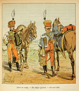Illustration aus dem Buch „The Memorial of Saint Helene“ von Graf Emmanuel de Las Cases: Adjutant der großen Armee: des Generalmajors und des Marschalls