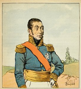 Illustration von Louis Bombled aus dem Buch „Das Memorial von Saint Helene“ von Graf Emmanuel de Las Cases: Porträt von Marschall Emmanuel de Grouchy