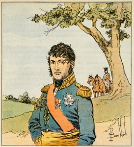 Illustration von Louis Bombled aus dem Buch „Das Memorial von Saint Helene“ von Graf Emmanuel de Las Cases: Porträt des Marschalls Jean de Dieu Soult, Herzog von Dalmatien