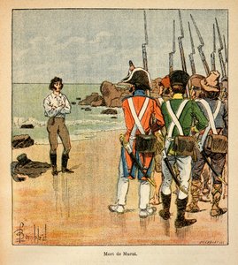 Illustration von Louis Bombled aus dem Buch „Das Memorial von Saint Helene“ von Graf Emmanuel de Las Cases: Tod von Joachim Murat von Louis Charles Bombled