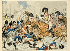 Illustration aus dem Buch „Les heros du Siecle“, anekdotische Erzählungen von Dick de Lonlay und illustriert von Louis Bombled