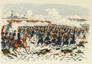Illustration aus dem Buch „The heros of the century“, anekdotische Erzählungen von Dick de Lonlay und illustriert von Louis Bombled von Louis Charles Bombled