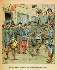 Die Armee des Ostens von Eugene Sergeant, genannt Grenest, illustriert von Louis Bombled (1862-1927) (Französisch-Deutscher Krieg; Feldzug von 1870-1871): In den Vogesen, der Aufstieg der alten Jungen durch Leutnant Coumes auf Befehl der Regierung von Tour von Louis Charles Bombled