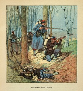 Armee der Loire: Französische Tirailleure im Kampf von Artenay am 10. Oktober 1870