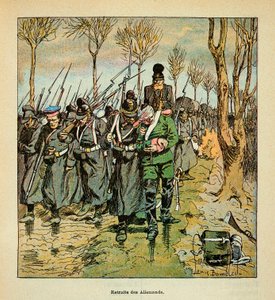Die Armee der Loire von Eugene Sergent, genannt Grenest, illustriert von Louis Bombled (Französisch-Deutscher Krieg; Feldzug 1870-1871): Rückzug der deutschen Armee nach der Schlacht von Coulmiers am 9. November 1870 von Louis Charles Bombled