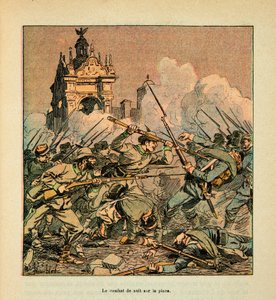Die Armee der Loire von Eugene Sergent, genannt Grenest, illustriert von Louis Bombled (Französisch-Deutscher Krieg; Feldzug von 1870-1871): Schlacht von Chateaudun am 18. Oktober