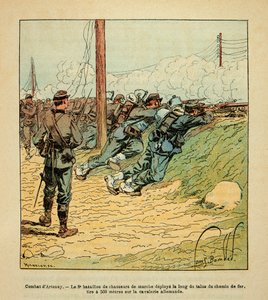 Die Armee der Loire von Eugene Sergent, genannt Grenest, illustriert von Louis Bombled (Französisch-Deutscher Krieg; Feldzug von 1870-1871): Kampf von Artenay am 10. Oktober