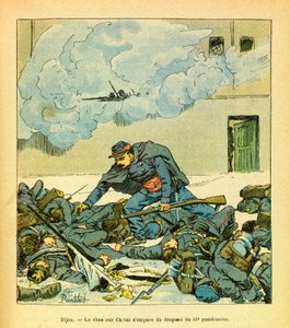 Die östliche Armee: Dijon, Januar 1871, der Jäger Victor Curtat ergriff die Fahne des 61. Pommerschen Regiments