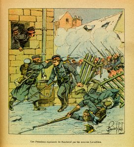 Die östliche Armee: Januar 1871, die Preußen wurden aus dem Dorf Bondeval von den Zuaven Lavalliere zurückgedrängt
