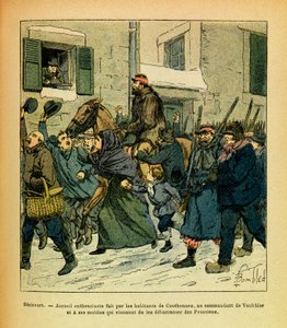 Die östliche Armee: Januar 1871, Hericourt, Begeisterung der Einwohner von Couthenans für den Kommandanten Vaulchier und seine Männer von Louis Charles Bombled