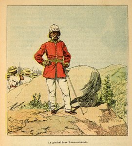 Der Krieg in Madagaskar - Anekdotische Geschichte der französischen Expeditionen von 1885-1895 von Henri Galli, illustriert von Louis Bombled: Porträt von General Hova Ramasombazaha