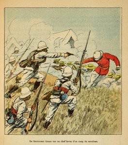 Der Krieg in Madagaskar - Anekdotische Geschichte der französischen Expeditionen von 1885-1895: Leutnant Grss tötet einen Hova-Häuptling während der Schlachten von Tsarasaotra 1895