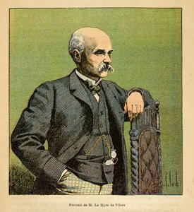 Der Krieg in Madagaskar - Anekdotische Geschichte der französischen Expeditionen von 1885-1895 von Henri Galli dit Galllichet (1854-1922), illustriert von Louis Bombled (1862-1927): Porträt von M. Le Myre de Vilers (1833-1918) Resident General in Madagaska