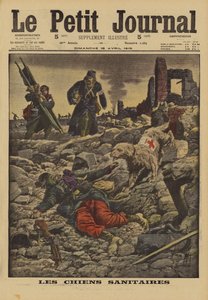 Einsatz von Rettungshunden zur Suche nach Verwundeten, Frankreich, Erster Weltkrieg, 1915