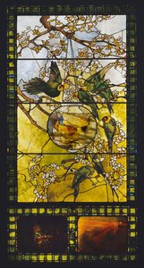 Sittiche und Goldfischglas, ca. 1893