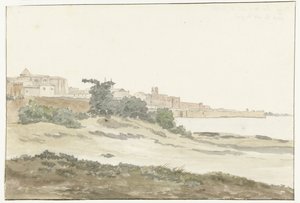 Ansicht von Barletta an der Küste von Louis Ducros