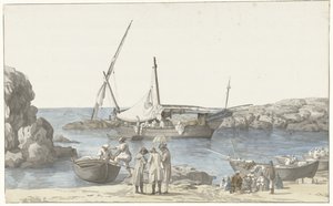 Ansicht von Tarent und Hafen von Luogo Vivo (Voyage en Italie, en Sicile et à Malte- 1778) von Louis Ducros