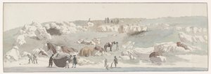 Ansicht des kleinen Hafens von Luogo Vivo auf der Schifffahrtsroute San Vito (Reise nach Italien, Sizilien und Malta - 1778) von Louis Ducros