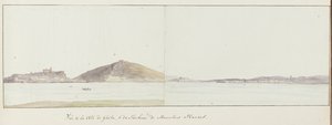 Ansicht der Küste von Gaeta und des Mausoleums von Munatius Plancus von Louis Ducros