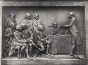 Antoine Laurent Lavoisier (1743-94) erklärt seinen Kollegen seine Analyse der Luft