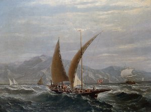 Eine mediterrane Tartane von Louis Eugene Gabriel Isabey