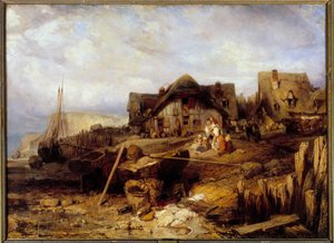 Strand bei Ebbe (Louis Gabriel Eugene Isabey) von Louis Eugene Gabriel Isabey