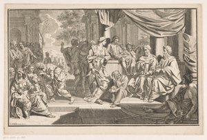 Paulus und Barnabas predigen vor dem Tempel von Louis Fabritius Dubourg
