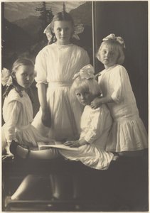 Vier junge Mädchen von Louis Fleckenstein