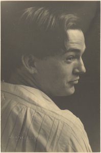 [Porträt eines jungen Mannes im gestreiften Hemd] von Louis Fleckenstein