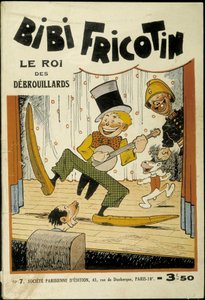 Bibi Fricotin, der König der Gauner (spielt Banjo auf der Bühne) - Titelbild von Nr. 7. Von Louis Forton (1879-1934)