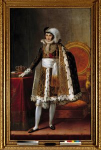 Ganzkörperporträt von Jerome Bonaparte (1784-1860), König von Westphalen. Im Kostüm als Kommandeur des Ordens der Königlichen Krone von Westphalen, um 1810 von Louis Francois (attr. to) Aubry