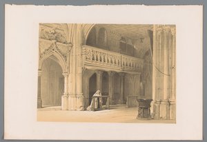 Betende Nonne im Nonnbergkloster in Salzburg von Louis Haghe