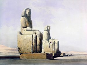 Detail der Kolosse von Memnon, Theben, Ägypten (Detail) von Louis Haghe
