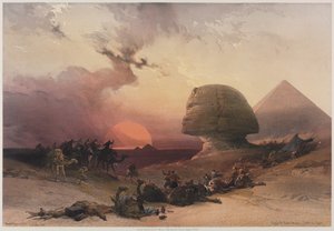 Ägypten und Nubien, Band III: Annäherung des Simoon-Wüste bei Gizeh von Louis Haghe